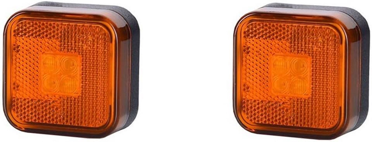 2 x 4 SMD LED oranje markeringslicht zijlicht 12V 24V met E-markerings positielicht auto vrachtwagen autolamp licht geel universeel