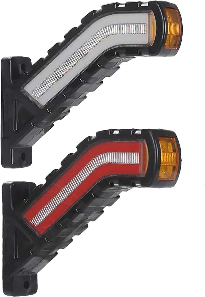 2 x LED-verlichting vrachtwagen begrenzingsverlichting, 12-24V LED-zijmarkeringsverlichting, waterdichte positielicht zijmarkeringsverlichting voor vrachtwagen auto, auto caravan voertuig lamp
