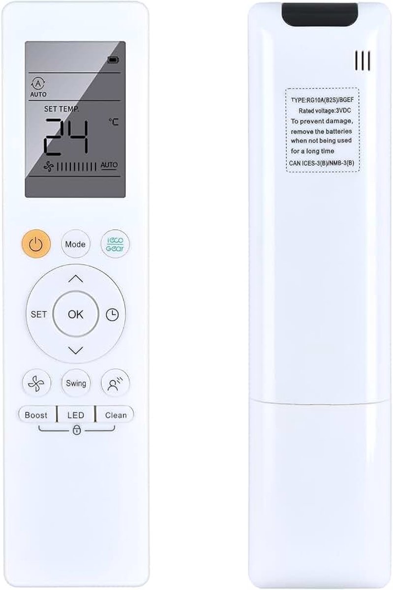 RG10A (B2S)/BGEF Air Conditioner vervangende afstandsbediening voor Midea AC A/C Air Conditioner RG10A (B2S)/BGEF RG10L1(2HS)/BGEF RG10L1 RG10A (2HS)/BGEF RG10A/BGEF RG10A-BGEF (B2S