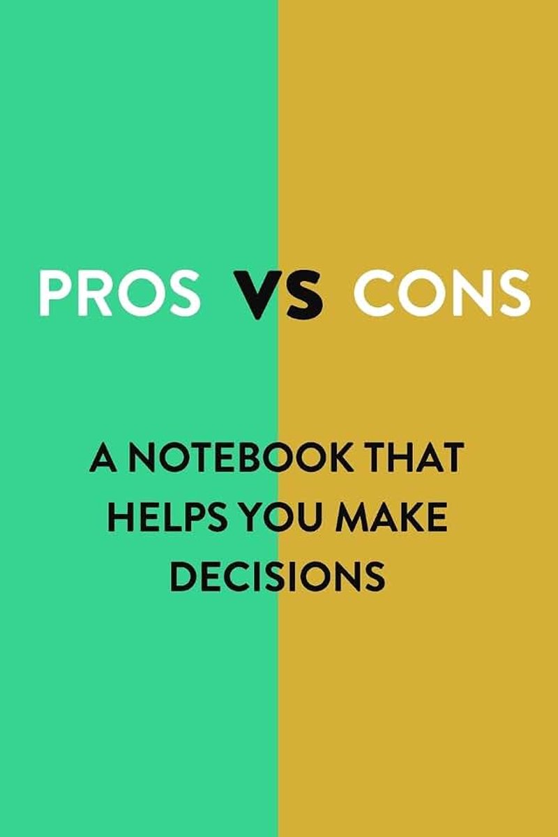 Vs Cons Notebook: 2 Column Diary | Blank 2 Column Lined Journal | 6 x 9 Inches with 120 Pages