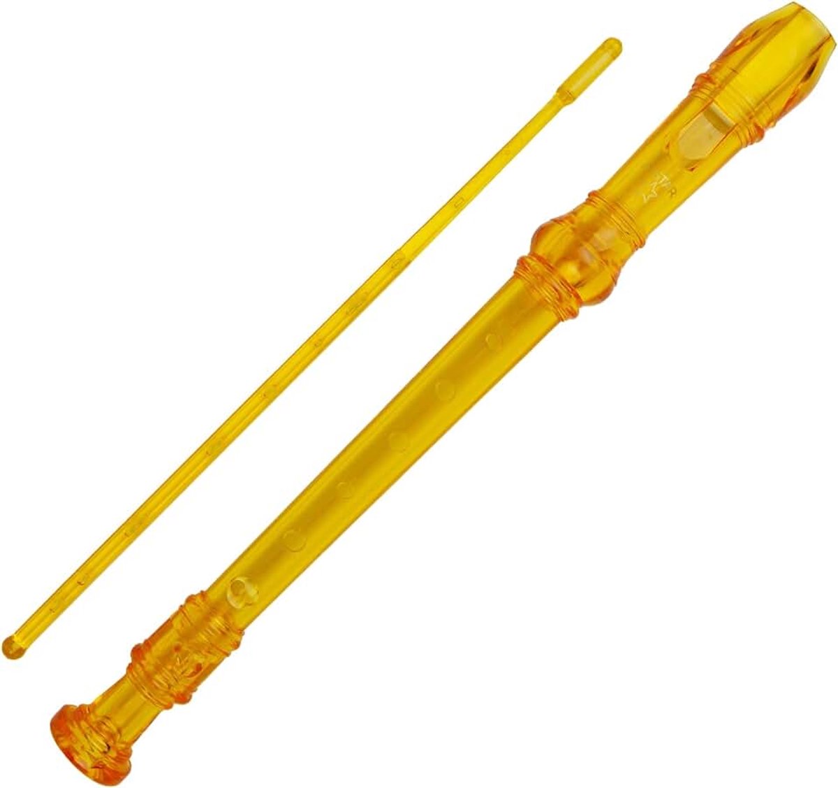 Sopraan/Descant School Blokfluit Instrument, Engels/Barok Vingerzetting - Sleutel van C met Leertabel, Tas, Reinigingsstaaf - Geel