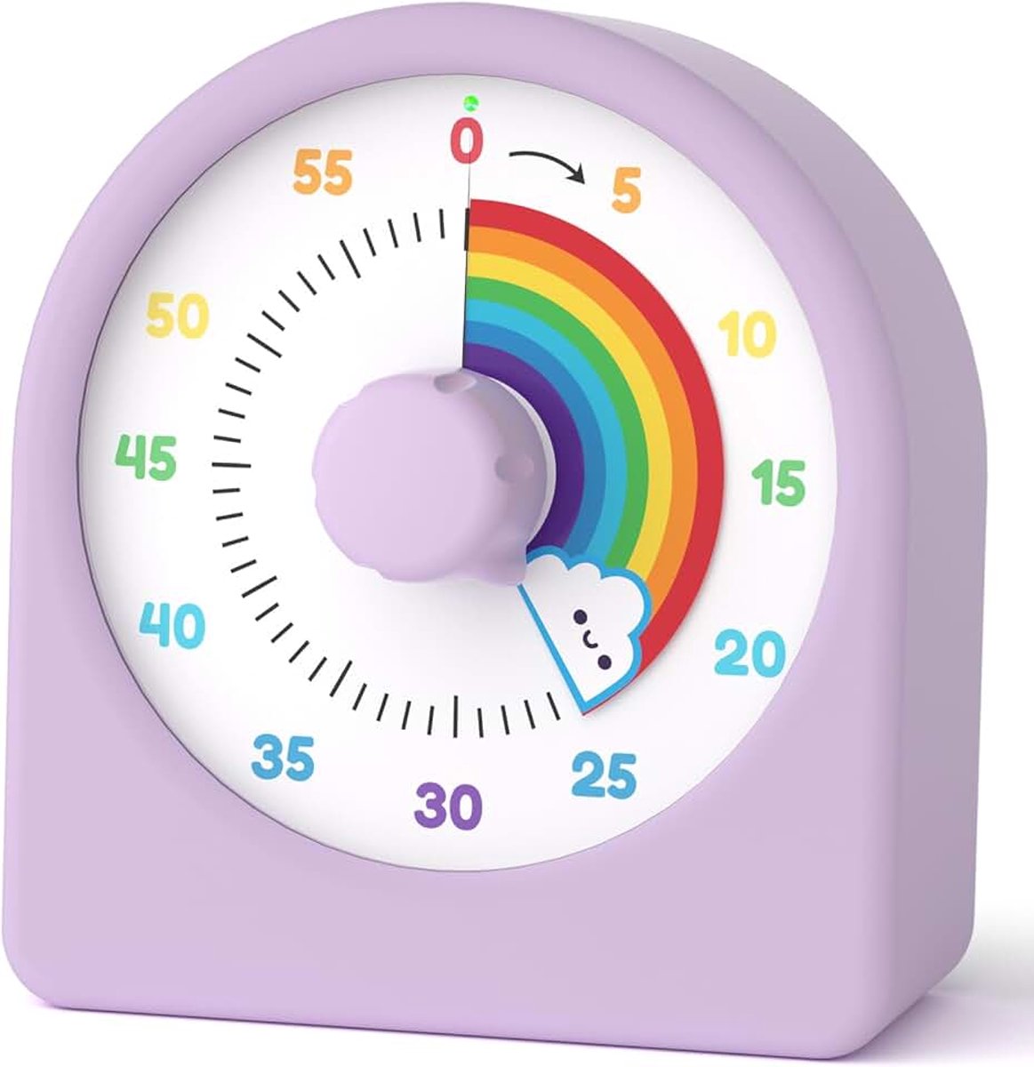 Visuele timer, 60 minuten, afteltimer met pauzefunctie en verwisselbare siliconen hoes voor kinderen en volwassenen, stille korte tijdmeter voor keuken, school, kantoor, incl. batterij