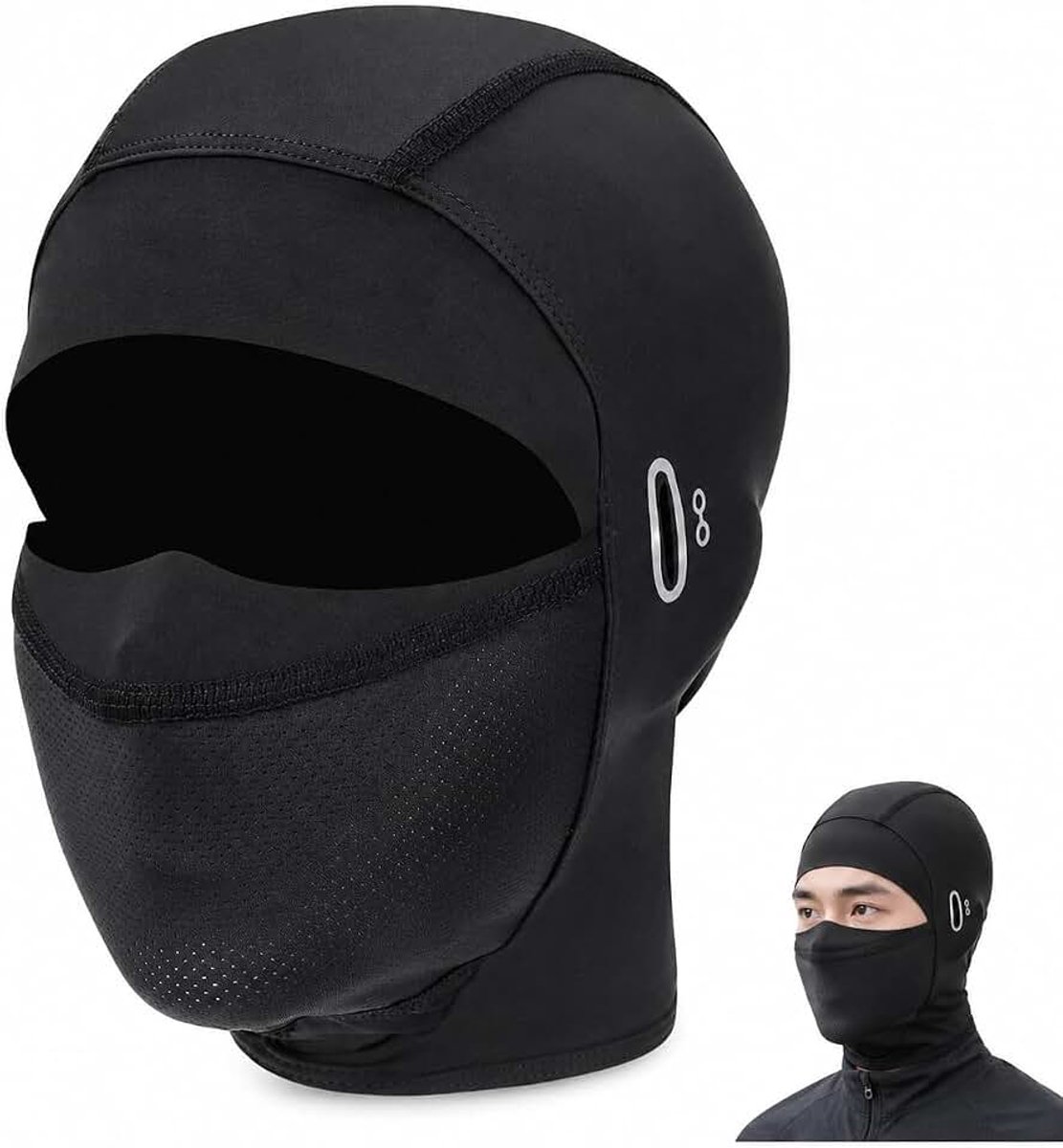 Bivakmuts Zomer – Ademende UV-beschermende Balaclava voor Fietsen & Buitenactiviteiten, Elastisch, Één Maat voor Mannen en Vrouwen, Zwart
