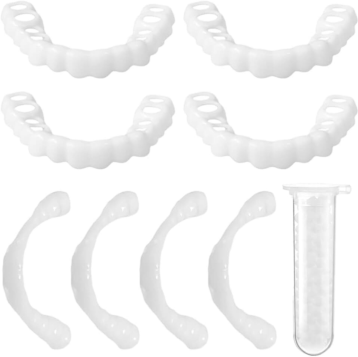 8 stuks (4 paar) van tijdelijke tandprothesen, orthodontische apparaten, tandfacetten, esthetische tijdelijke tanden