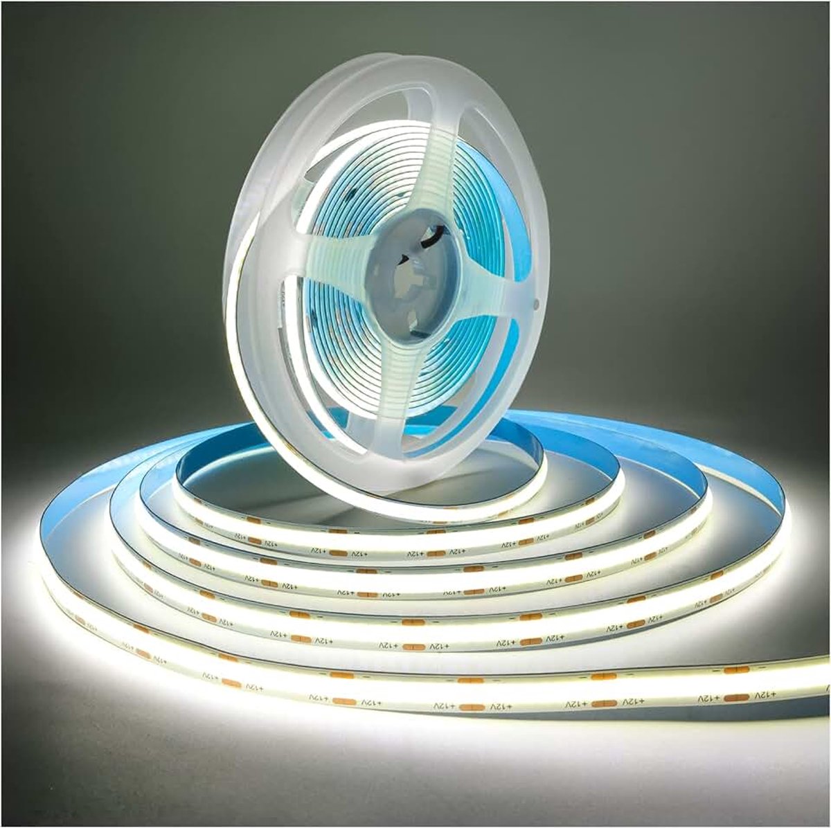 Ledstrip licht, COB lichtstrip DC 12V 5M 320 LEDs/M in totaal 1600 LEDs wit 6000K neon licht flexibele super heldere led strip lights voor feest, toog, plank, wooncultuur