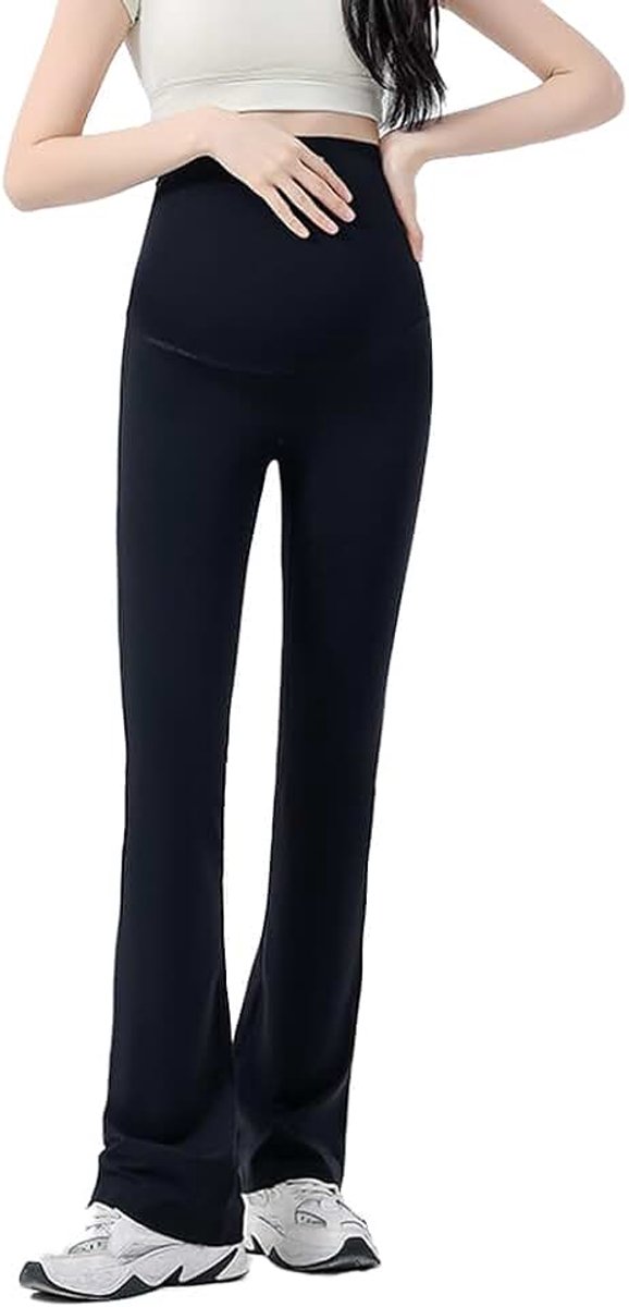 Leggings zwarte yogabroek casual joggingbroek zachte buiksteun en rekbare verstelbare tailleband