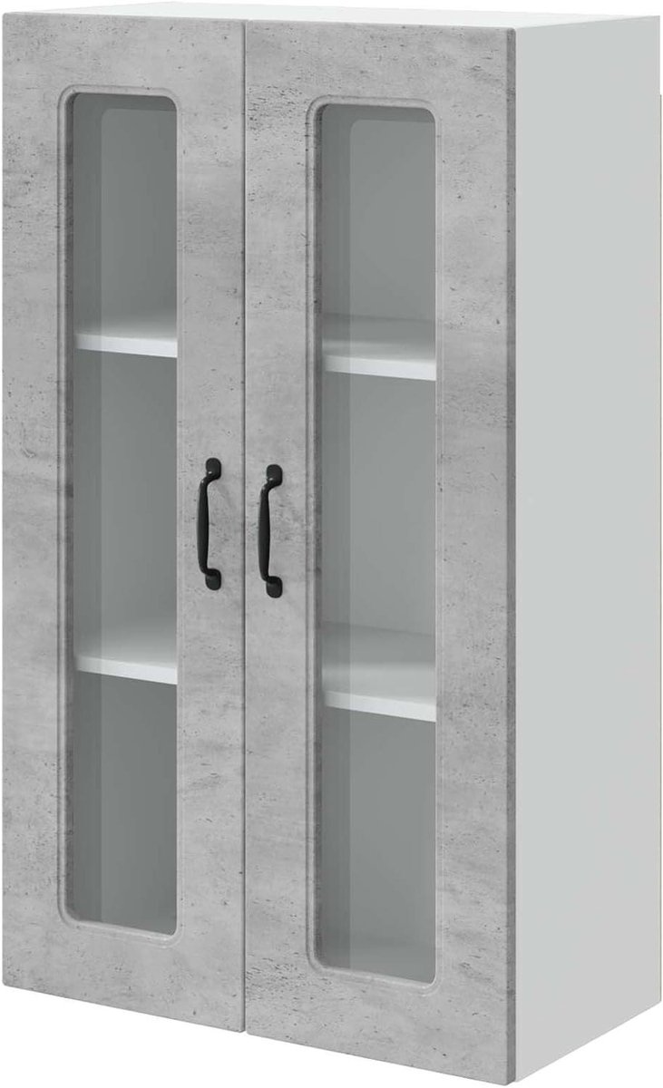 Keukenkast - Opbergkast - Keuken organiseren - Grote opbergruimte - 60 x 31 x 100 cm - Betongrijs