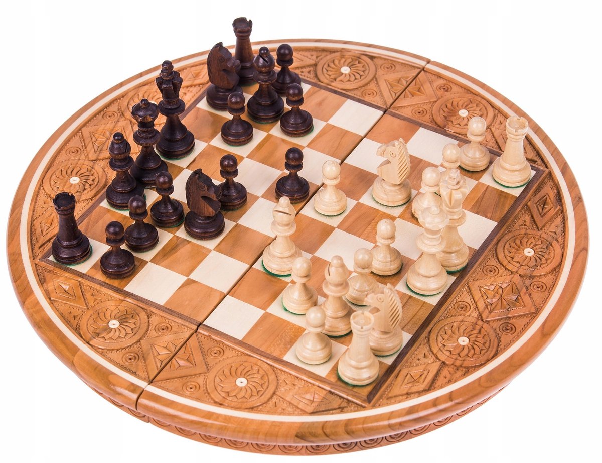 Rubin Rode Houten Schaakset - Handsneden