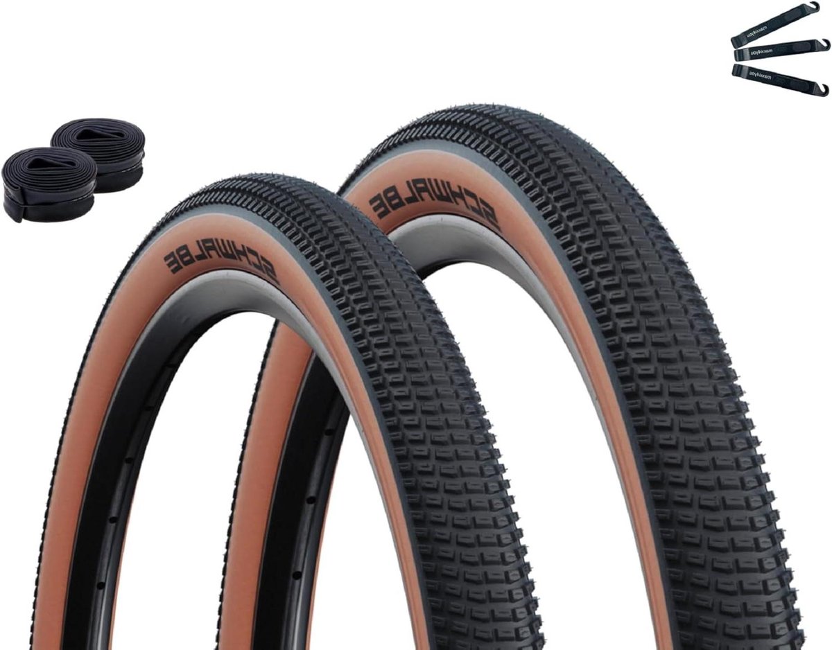 Fietsbanden Set - Banden en Binnenbanden - Dirtjump Pumptrack - Lichtgewicht Flexibel Vouwband - 24 x 2.00 inch - Zwart Brons