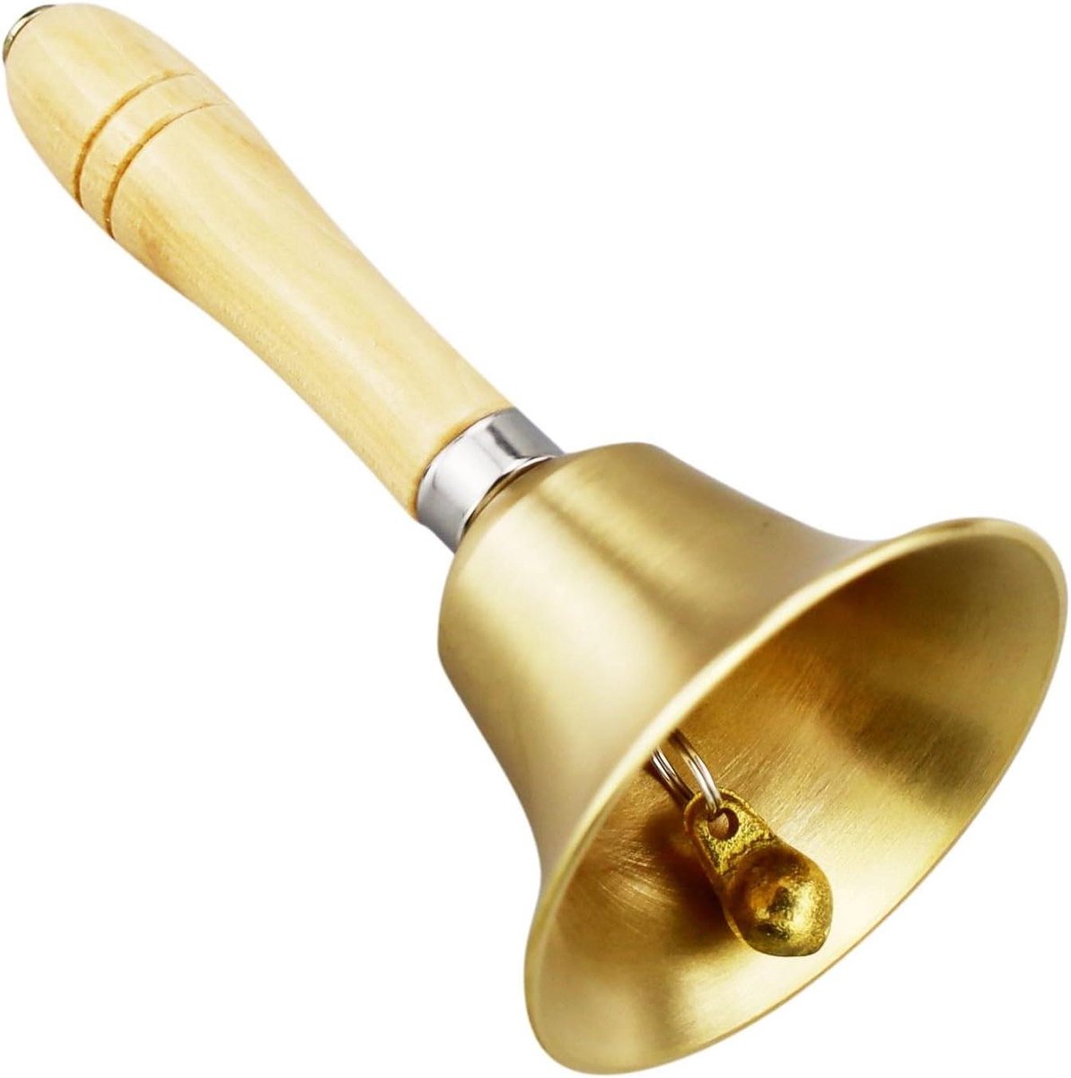 Handbel - Servicebel Bel - Hulpgeroep Oproep - Extra Luide Klank - 15.2 cm Hoog - Goudkleurig