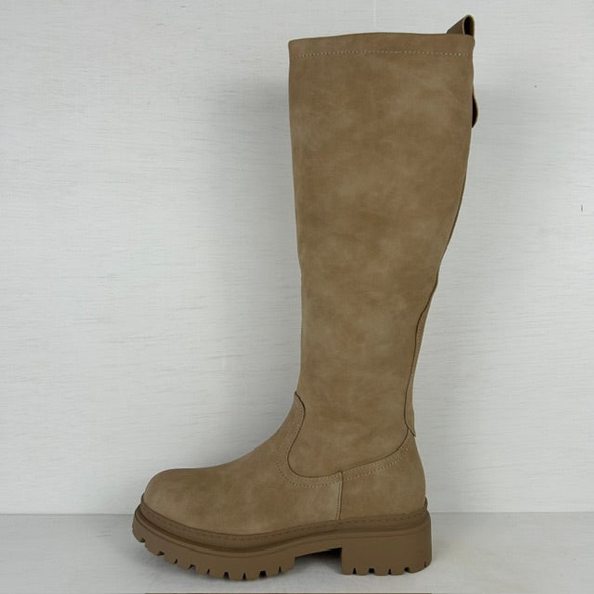 Gave leatherlook laarzen met stoere zool khaki Khaki / 36