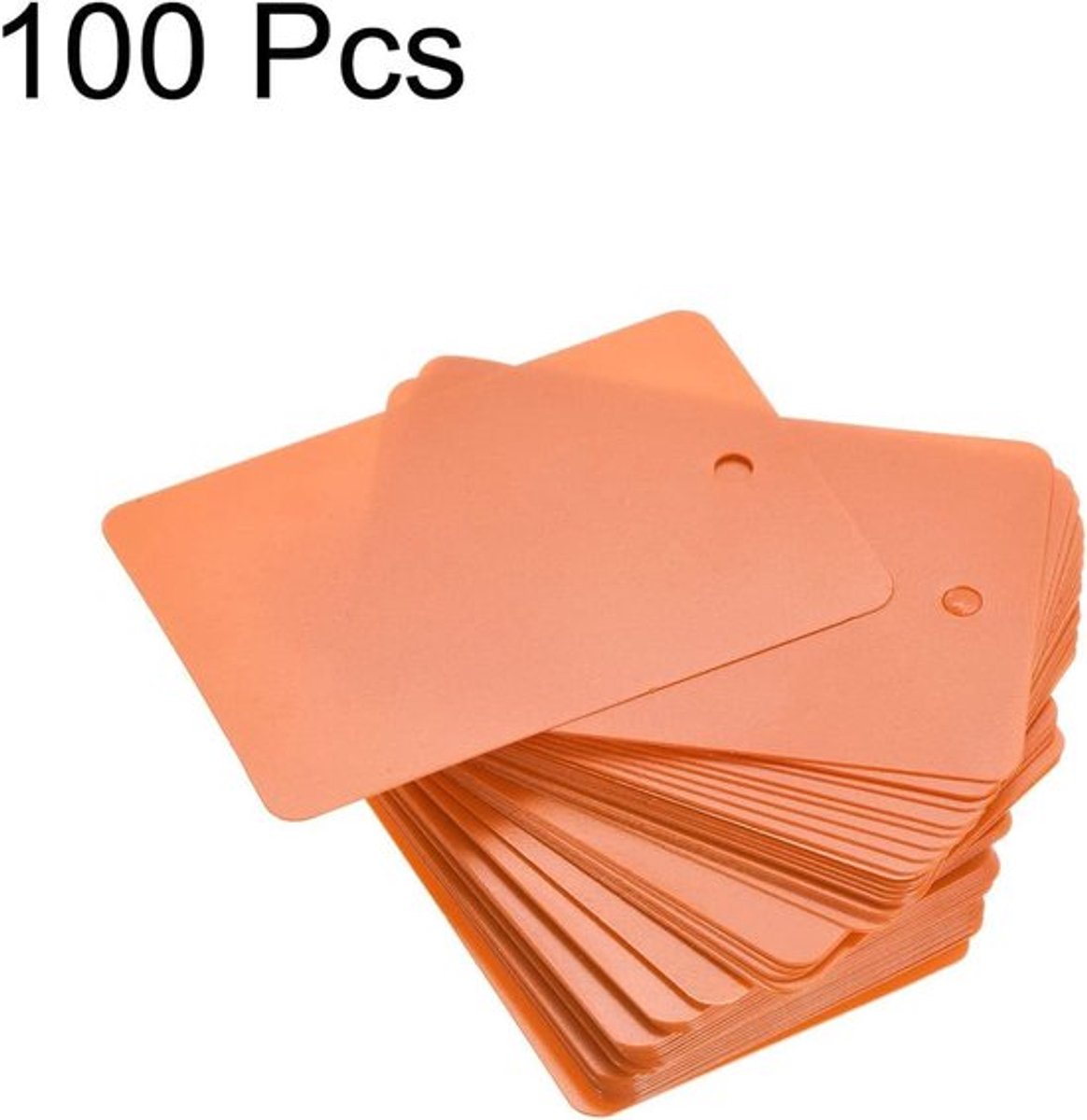 100 stuks waterdichte hangtags voor productidentificatie, 40 x 60 x 0,2 mm - blanco labels - oranje - klepmarkering buiten taggen