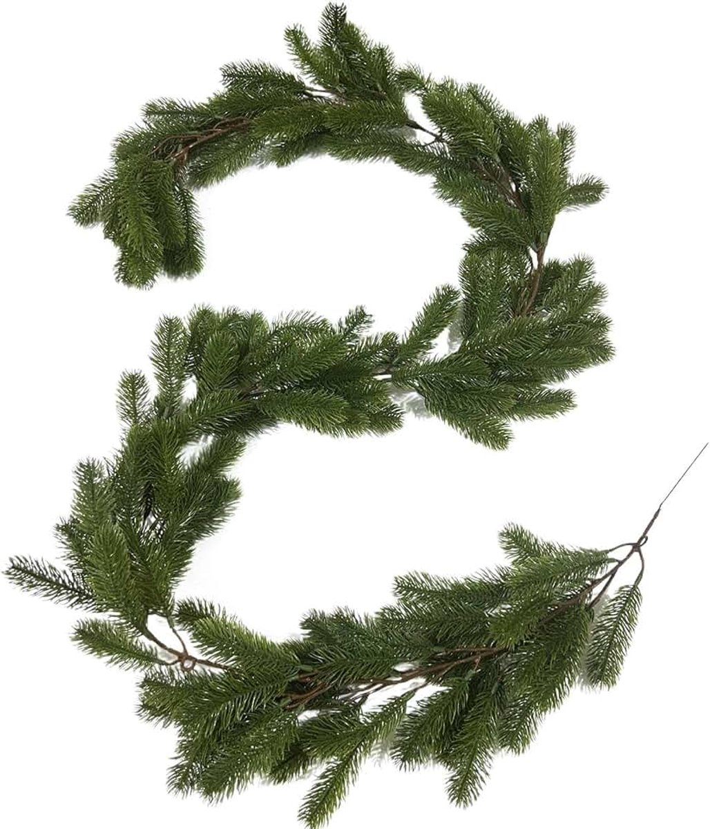 - 180 cm kunstmatige groene cederslingers | welkomstdecoratiebeugel voor binnen, buiten, thuisboerderij, open haard, mantel, tafel en feest