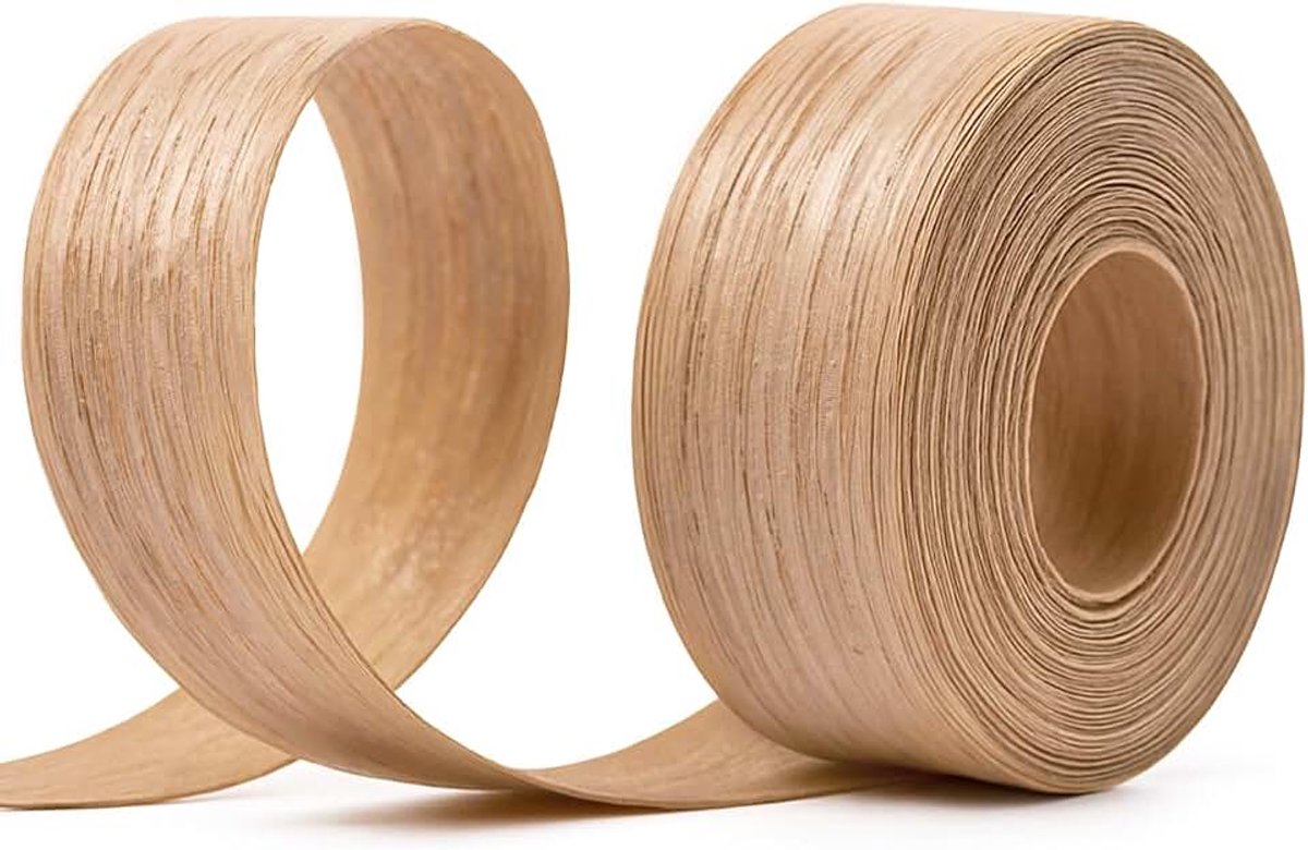 Eiken Randafwerking 3/4 "x 10ft Echt Hout Fineer Multiplex Randverlijming Opstrijkbare Voorgelijmde Fineer Randtape voor Kastreparaties Meubelrestauratie