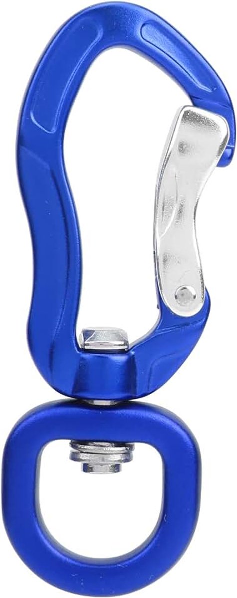 Karabijnhaak, draaibare aluminium oog-karabijnhaak, universeel clip hangende verbindingsgesp, blauw voor kamperen, klimmen, vissen