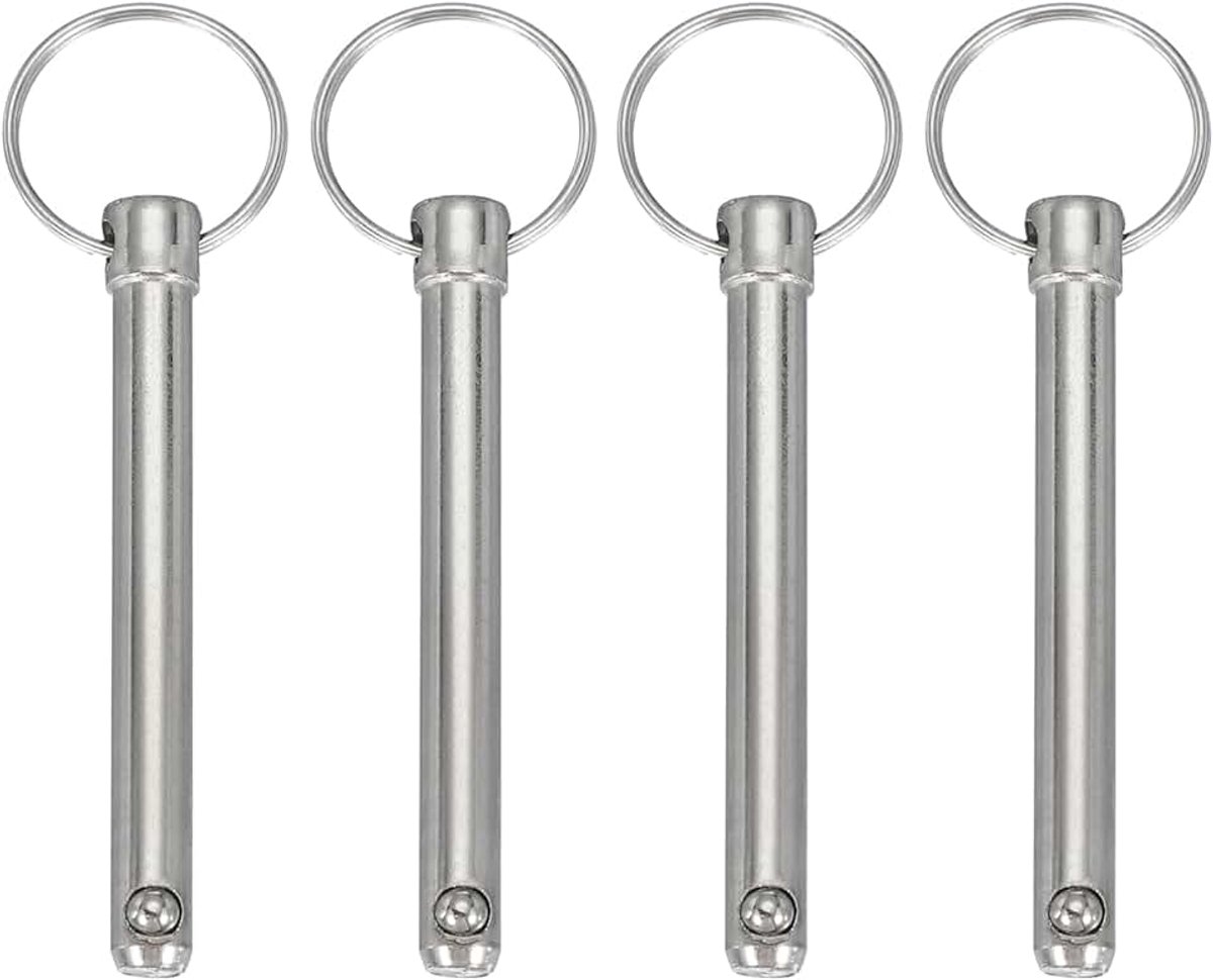 Snelspanpen, diameter 5/16 inch (8 mm) nuttige lengte 58 mm totale lengte 96 mm Bimini Top Pin Marine hardware koolstofstaal voor bootaccessoires, verpakking van 4
