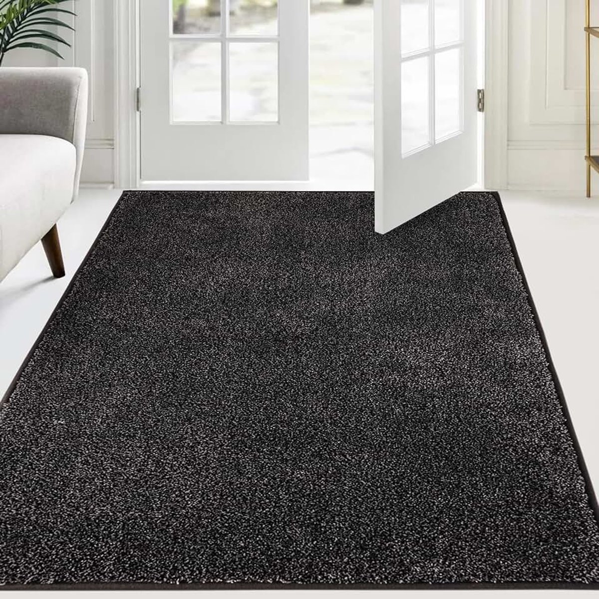 Voetenmat voor binnen, 137 x 210 cm, antislip, vuilvangmat, entreemat met waterabsorberende, schoonloopmat, wasbaar tapijt, woonkamer, slaapkamer