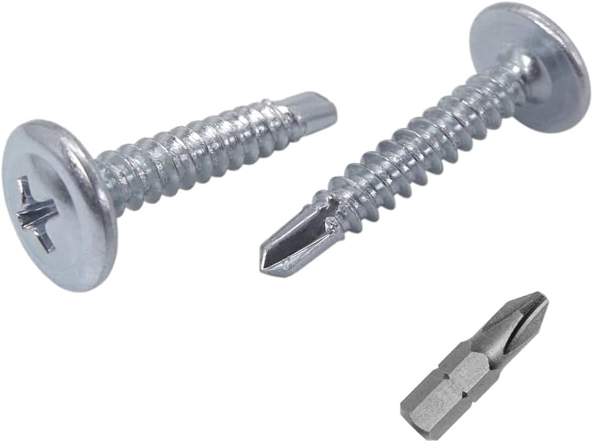 Verpakking van 300 stuks) verzinkt staal 4,2 x 25 mm schroeven, Phillips gemodificeerde truss hoofd, zelfborende plaatschroef, zelftappend (300, 4,2 x 25 mm)