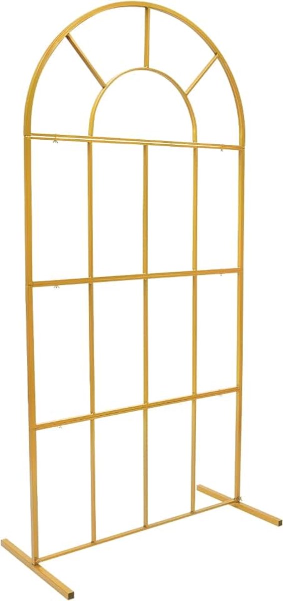 100 x 200 cm gouden bruiloftsboog, ballonnenboog van metaal, rozenboog voor bruiloft, verjaardag, tuindecoratie enz