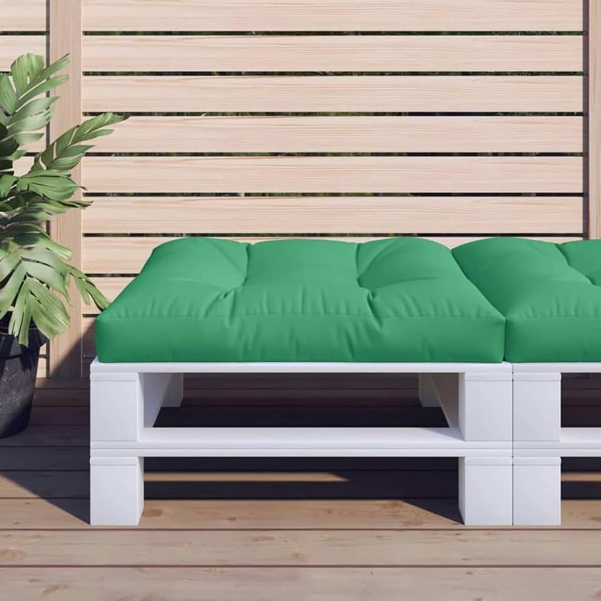Palletkussen, palletkussen, pallet-zitkussen, zitkussen voor palletmeubels, palletbank, tuinmeubelen, groen, 80 x 80 x 12 cm, stof