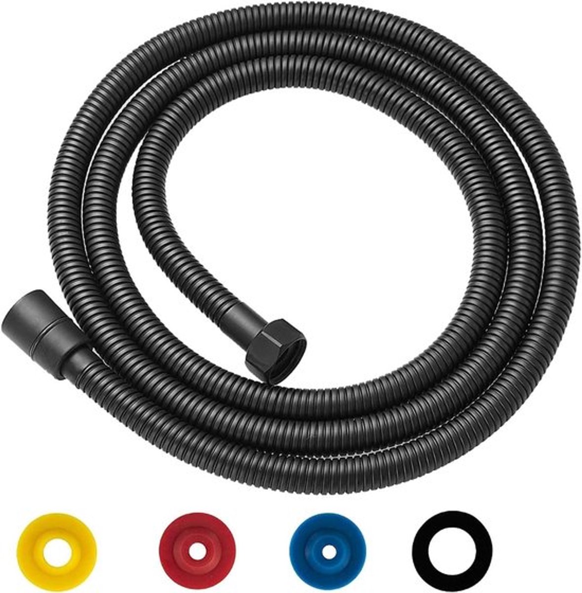 Roestvrij staal doucheslang 2m - bescherming tegen verdraaiing - universeel en flexibel - 4 waterbesparende doorstroombegrenzers - 1/2 inch-aansluiting - past op alle douches