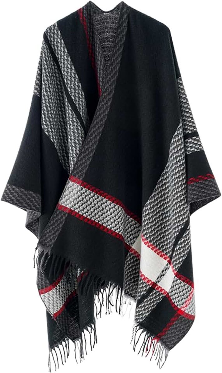 Sjaal Wrap, Open Poncho, Cape Vest, Oversized Truien voor Herfst en Winter