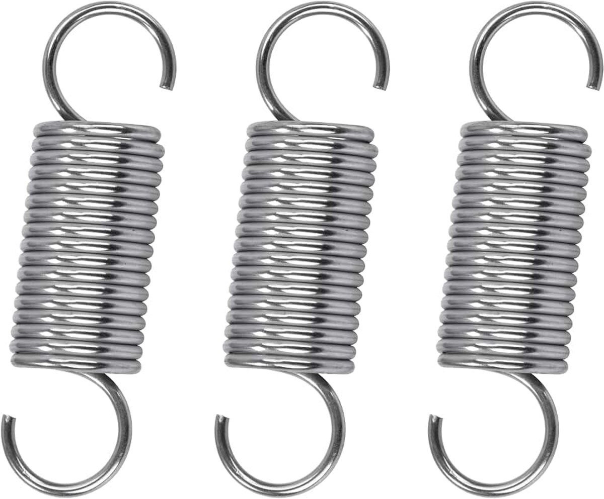 Verlengveren, 55 mm, trekveren met haken, roestvrijstalen veer, buitendiameter 16 mm, draaddiameter 1,7 mm, dikte 4,4 kg, 4 stuks