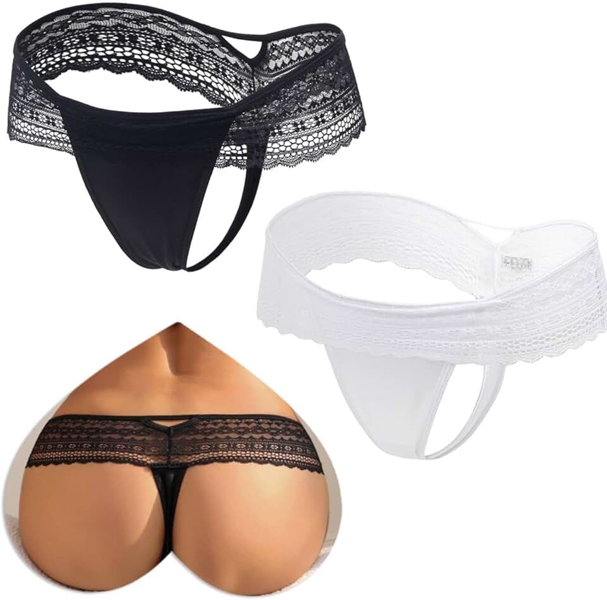 Comeondear Sexy Tanga Voor Dames Kant Grote Maat Transparant Lage Taille Tanga Braziliaanse Slip String Ondergoed Sexy Ondergoed Voor Dames