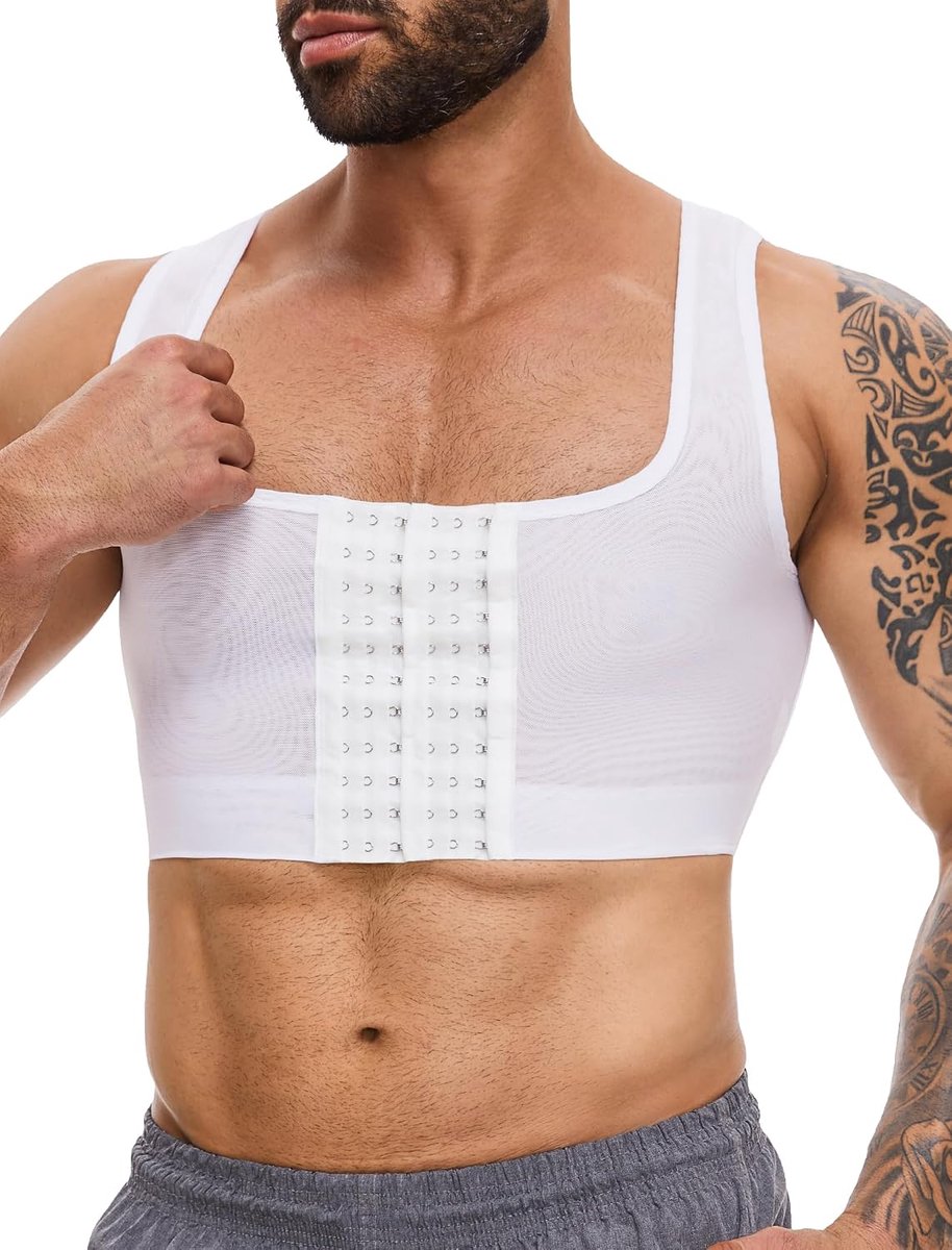 Shapewear Borst Binder Heren Mouwloos Binder Trans Strak Compressie Korset Mannen Elastisch Buikweg Onderhemd Figuurvormend Body Shaper Vest