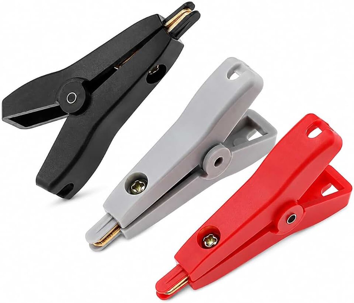 Goud Geplateerde Alligatorklem voor Elektrotesten LCR Kelvin Test Clip 10A 3Pcs