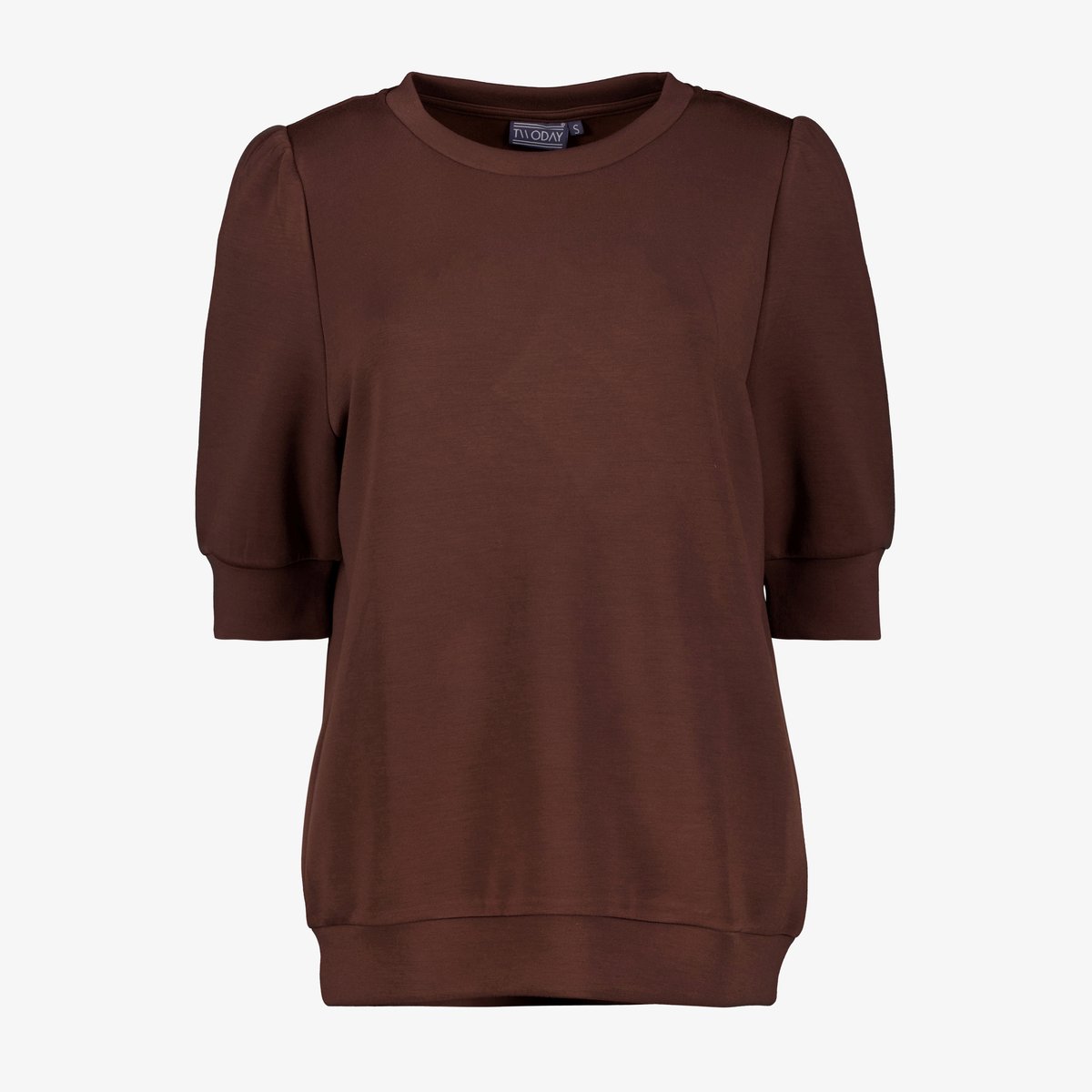 TwoDay dames sweat T-shirt bruin - Maat S