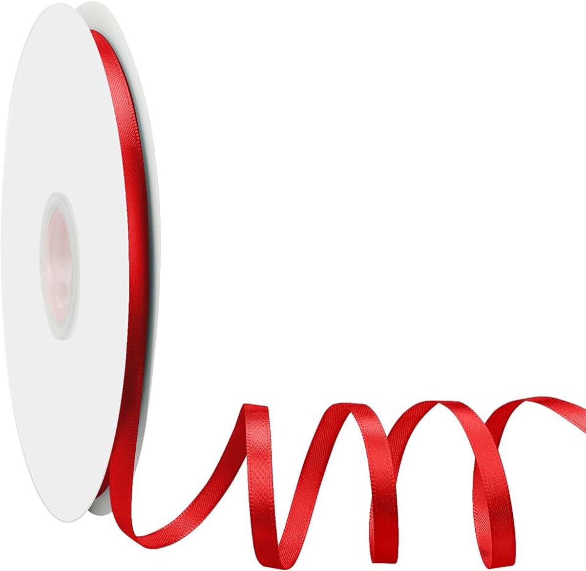 Lint rood, Dooozy 10 mm 91 m cadeaulint decoratielint stoffen lint voor het verpakken van geschenken, Kerstmis, bruiloft, decoreren