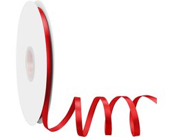 Lint rood, Dooozy 10 mm 91 m cadeaulint decoratielint stoffen lint voor het verpakken van geschenken, Kerstmis, bruiloft, decoreren