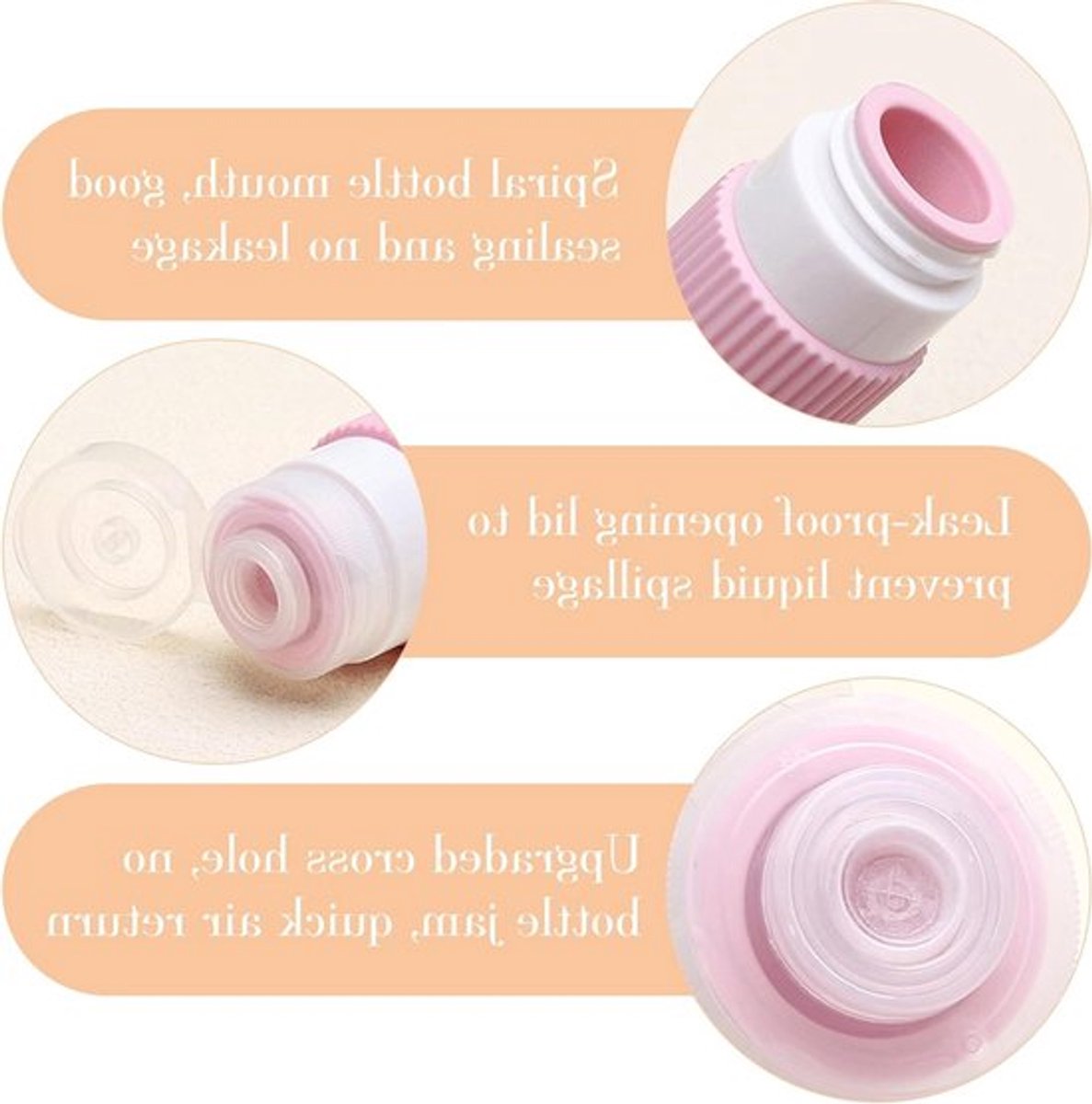 Reisflessen Set van 8, Geschikt voor Handbagage, Lekvrije Container voor Vloeistoffen, Cosmetica Organiser en Flesjes voor Efficiënt Reizen