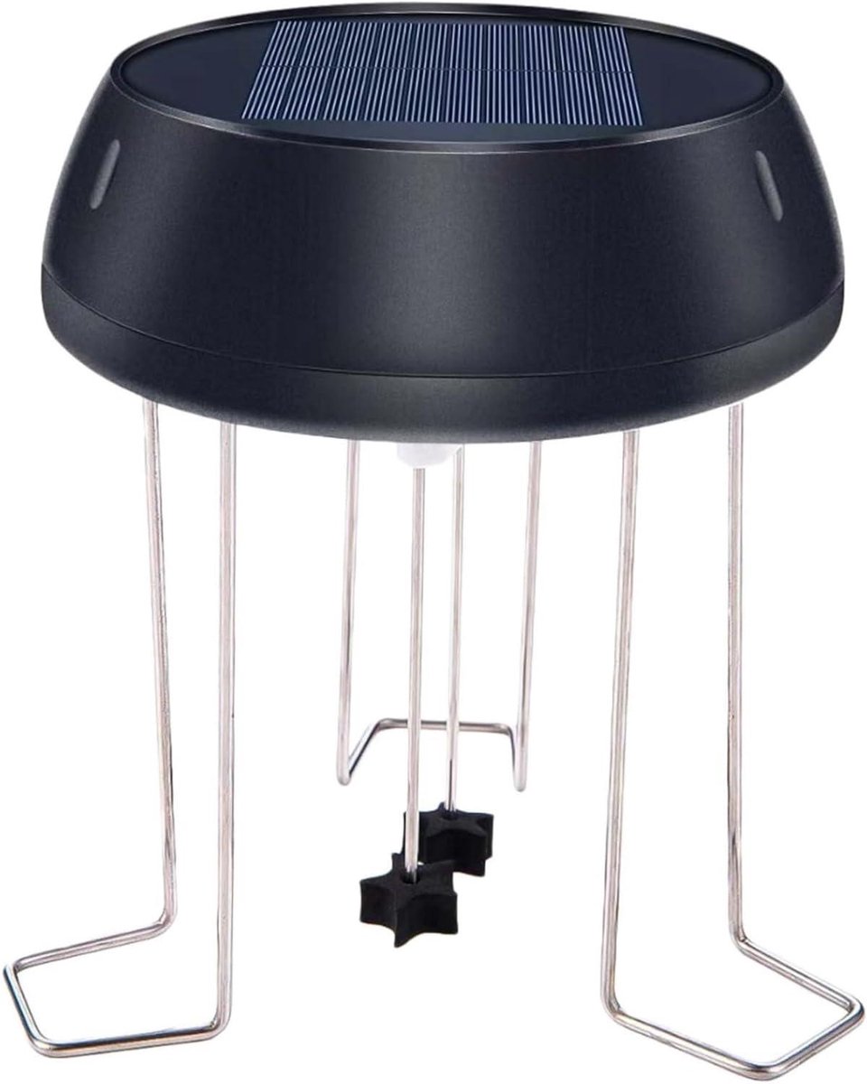 Water Wigglers Vogelbad - Fontein Roerwerk - Vogels Aantrekken - Zonne-energie Aangedreven - 13.5 x 9.5 x 12 cm - Zwart