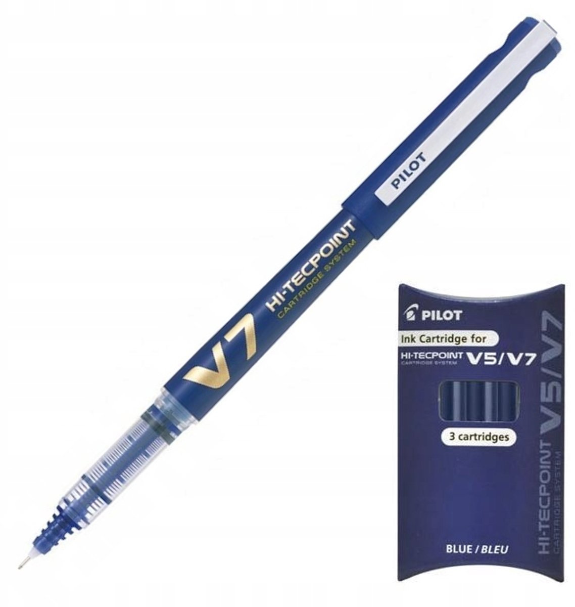 PILOT V7 Cartridge Vulpen Blauw + 3 Navullingen