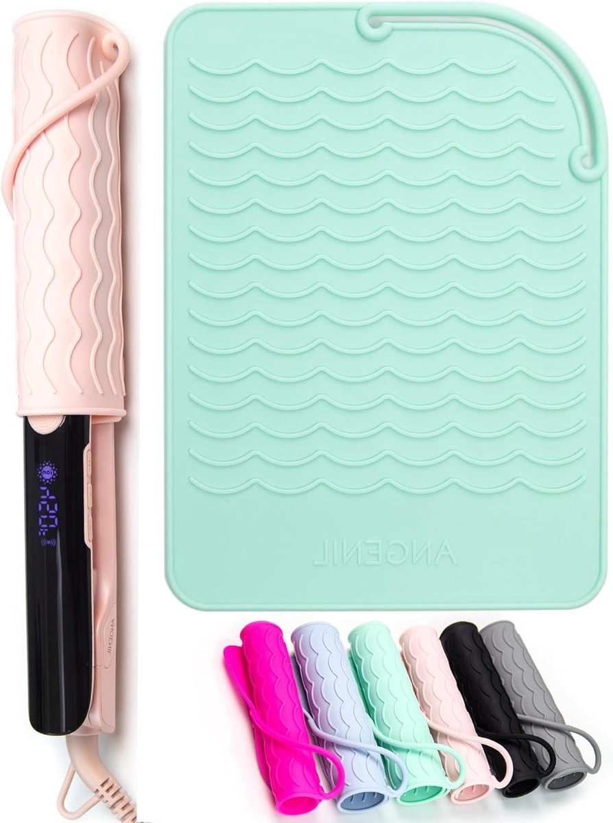 Stijltang Mat - Hittebestendig Siliconen - Haar Styling Beschermen - Draagbaar Opvouwbaar - 22.5 x 16.5 cm - Groen