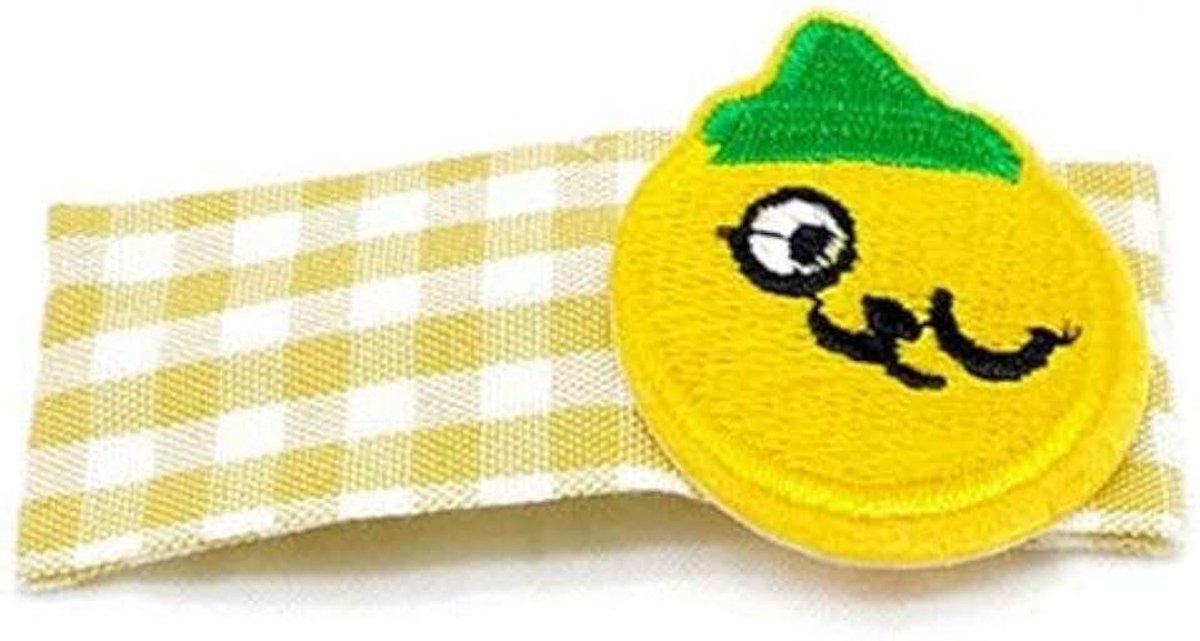 Schattig zacht meisje borduurwerk gepocheerd ei ster haarspeld meisje hart haar sieraden stof kant clip meisje (Color : Lemon)