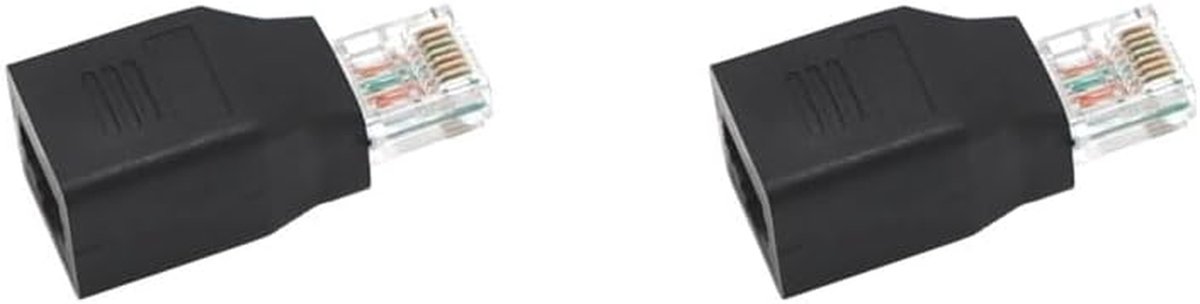 Netwerk Adapter - Kruislingse Connector - Apparaten Verbinden - Vergulde Connectoren - 2 Stuks - Zwart