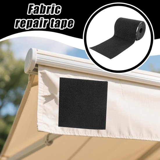 Tent Reparatie Tape - Herstel Patch - Snel Herstellen - Waterafstotend Scheurvast - 50 mm x 1.6 meter - Zwart — afbeelding 2