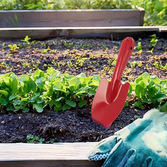 4-delige Mini Kleurrijke Metalen Handschep, Tuinschepset Kleurrijke Metalen Handtroffel voor Bloemgrond Planten Graven Verplanten van Cimjoy — afbeelding 2