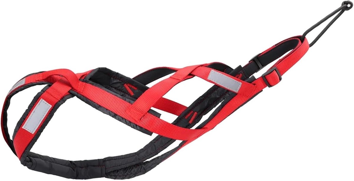 Honden Slee Harnas - Trek Harnas Hond - Outdoor Activiteiten - Gelijkmatige Drukverdeling - Maat M - Rood