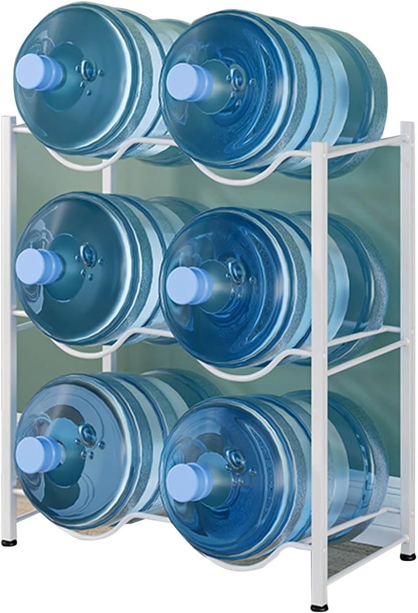 Emmer opbergrek - Flessenhouder - Water opslag - Grote capaciteit - Dubbele rij - Wit