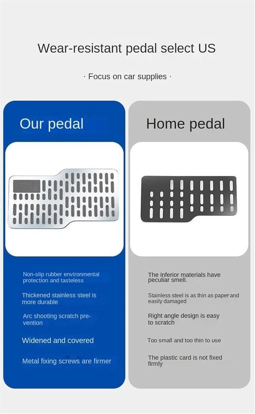 Pedaalhoezen Auto - Rempedaal Cover - Veilig Rijden - Antislip Oppervlak - One Size - Metaal — afbeelding 3