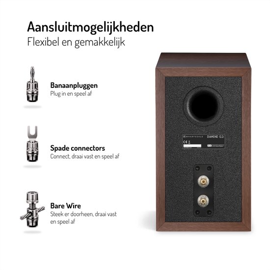 Wharfedale Diamond 12.2i Boekenplank Speaker - Volledig Geluid - 2-weg - 150mm Driver - 40Hz-20kHz - Passieve Speaker - Walnoot van Merkloos — afbeelding 5