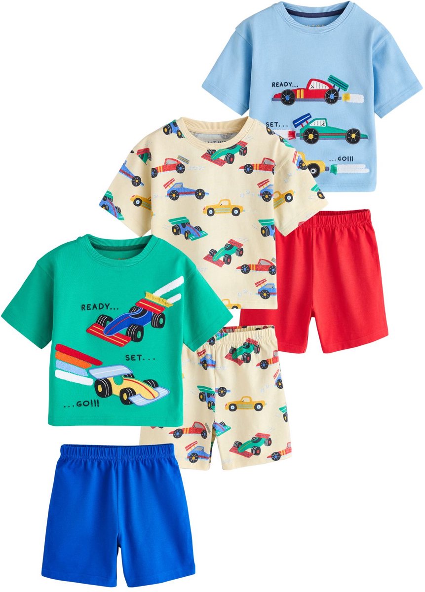 Next - Jongens - Set van 3 korte pyjama's - Groen