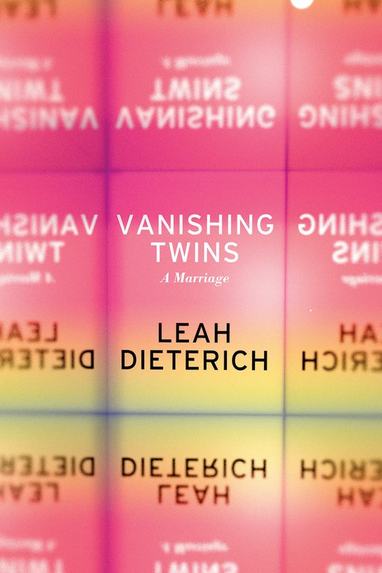 Couverture du livre "Vanishing Twins" de Leah Dieterich, avec des accents roses et jaunes.