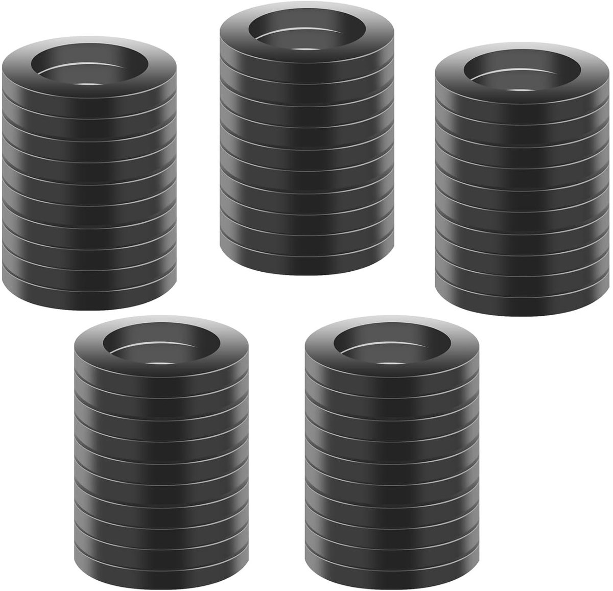 50 Stuks Rubber Slangringen, 1 1/4 Inch Kraanafdichtingsringen, 3mm Dikke O-Ringen voor Douche en Kraanverbindingen, Zwarte Afdichtingen met 38mm OD en 25mm ID