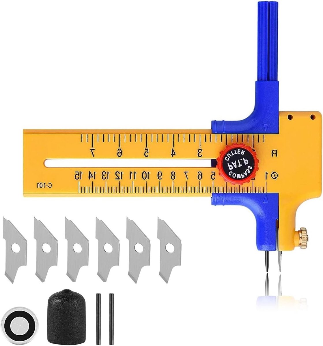 Circulaire Papier Snijder voor Precisie Snijden van Papier, Karton en Leer - Verstelbare Cirkel Snijder van 1-15 cm