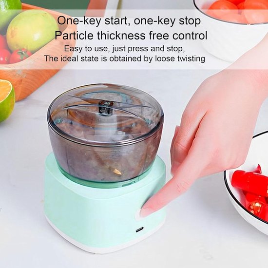 Mini Keukenmachine - Keukenmolen Hakapparaat - Maaltijden Bereiden - Antislip Beveiliging - 1.0 Aantal - Groen van MINI — afbeelding 2